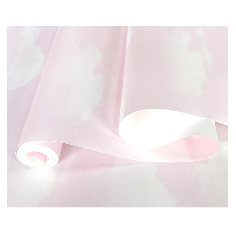 Imagem -03 - Papel de Parede Não Tecido para Quarto Infantil Céu Azul e Nuvem Branca Papel de Parede do Quarto Bebê Menino e Menina