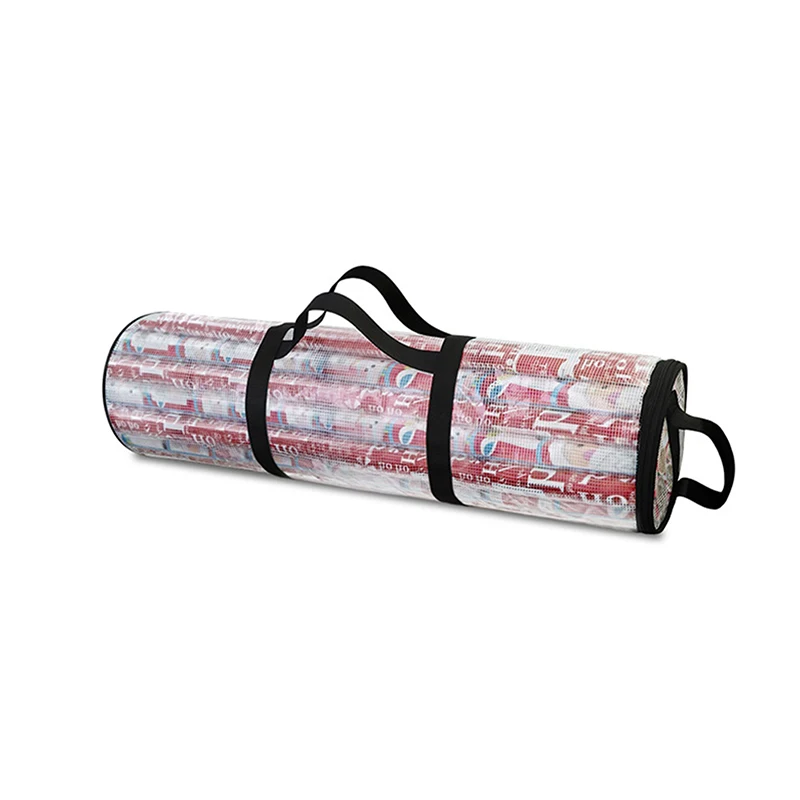 Wrapping Paper Storage Bag Organizer For All Your Gift Wrap & Ribbons Heavy Duty Clear PVC Bag With Top Side Handles