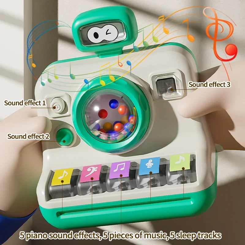 Strumenti musicali Pianoforte con musica leggera Musica multifunzione Educazione precoce per bambini Mini carino giocattoli analogici per fotografia regalo