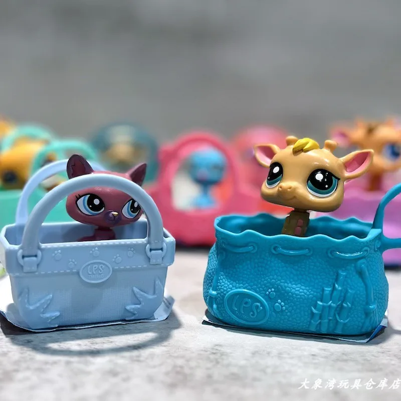 Hasbro Littlest Pet Shop LPS 액션 피규어 귀여운 만화 고양이 개 기린 동물 모델 장난감 큰 눈 인형 Collectible Kids Gifts