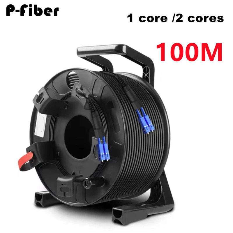 

outdoor patchcord 100m 1 core 2 core armored with PCD235 reel LC SC FC APC SM TPU 3.0mm waterproof singlemode fiber optic jumper