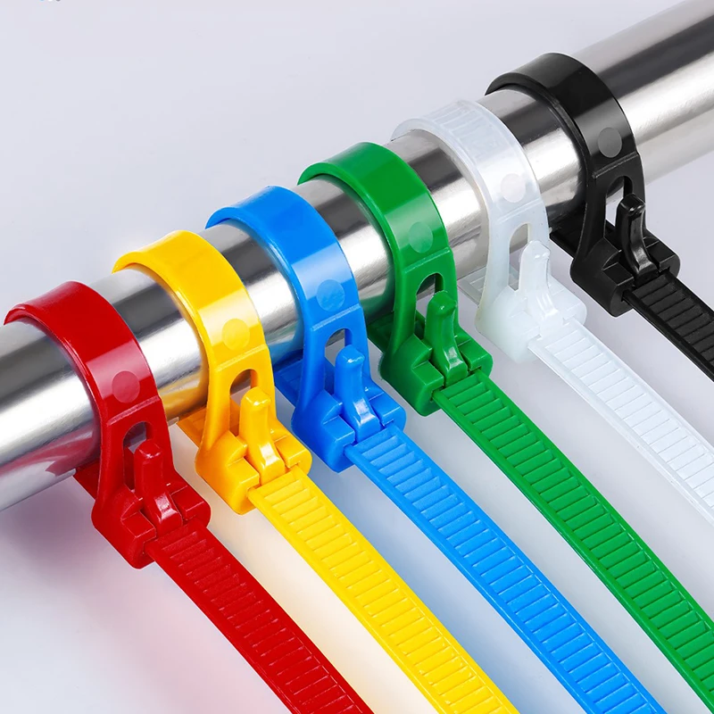 100-Pieces Nylon Loose type Cable Ties Self-locking Cord Tags Adjustable loose Wire Straps Cable Tie Mixed color Home/Office Use
