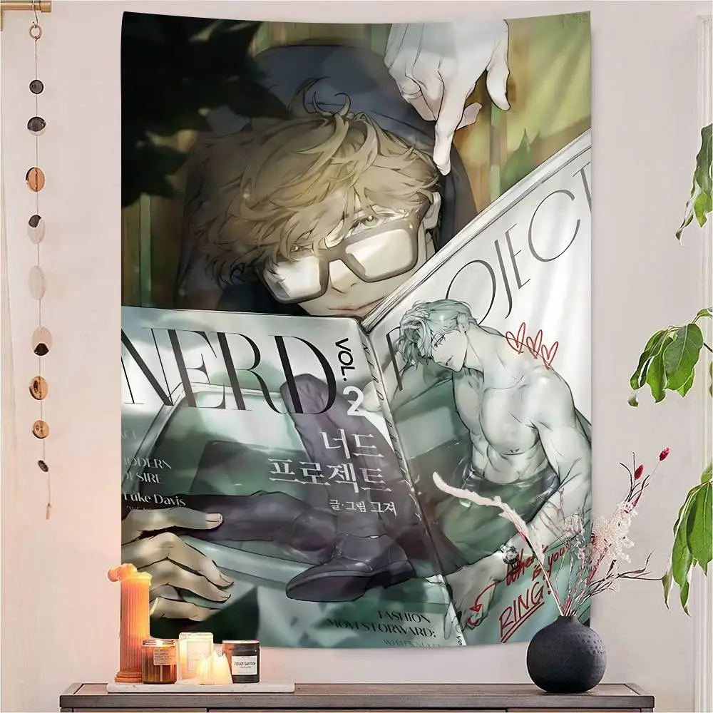 Nerd Project bl Anime Colorful Tapestry Wall Hanging Hanging Tarot Hippie Wall Rugs Dorm Wall Art Decor