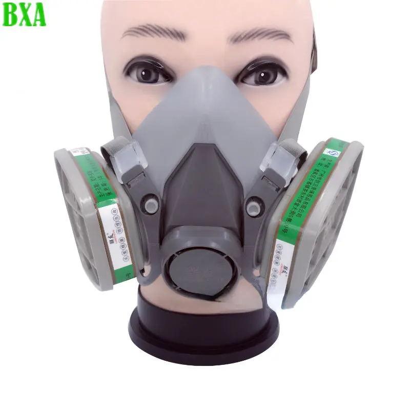 Protective Industrial Half Face 6200 Gas Mask Respirator Chemical with Filter Protect Organic Vapor Gas Painting Spraying Dust