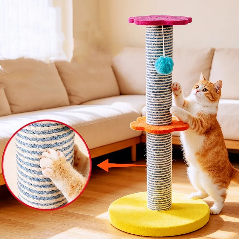 Cat Climbing Frame Sisal Cats Scratching Post Colorful Scratchers for Cat Claw Trimming Toys Sofa Protector Cats Scratcher Tower