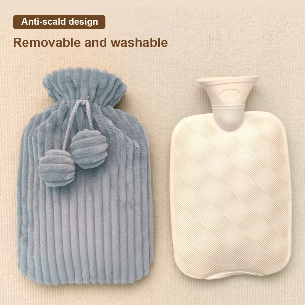 1000-2000ml Warm Water Bag Water-filling Hot Water Bag Cover Female Belly Hand Feet Keeping Warm Hand Warmer Hot Water Bottle Fo