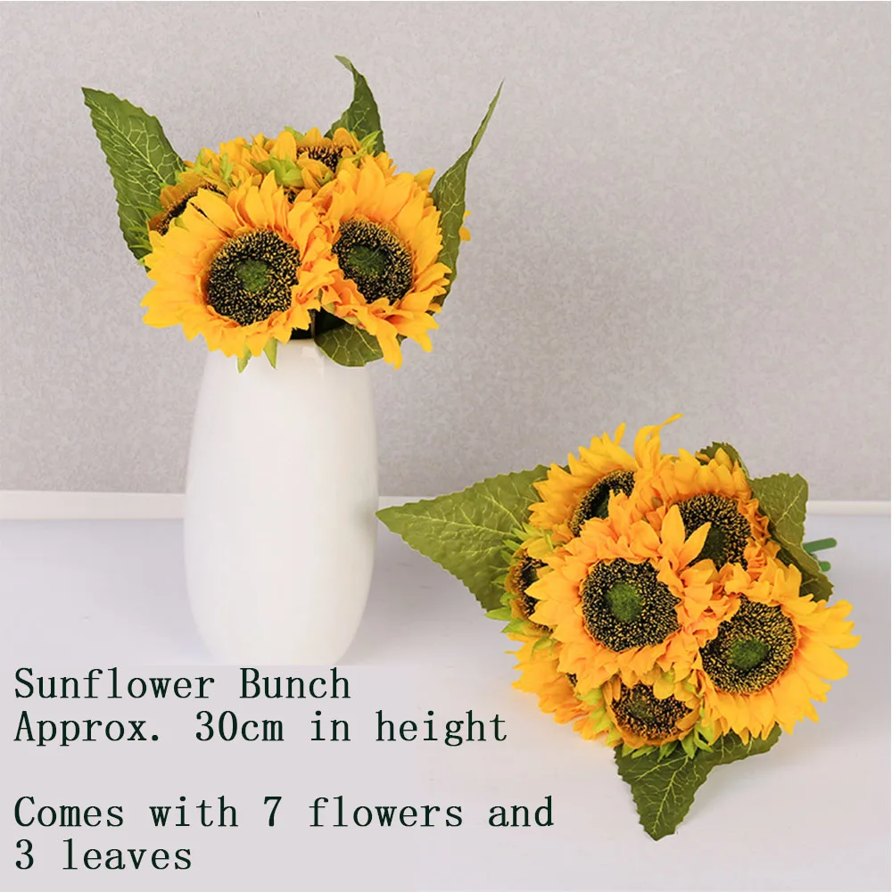 

Artificial imitation flowers sunflower small bouquet artificial flowers suitable for home decoration wedding arrangements