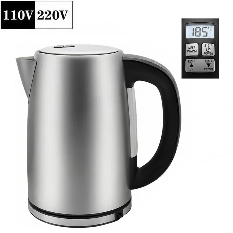Experience The Perfect Blend of Modern Technology and Classic Design with This US Standard Stainless Steel Electric Kettle.