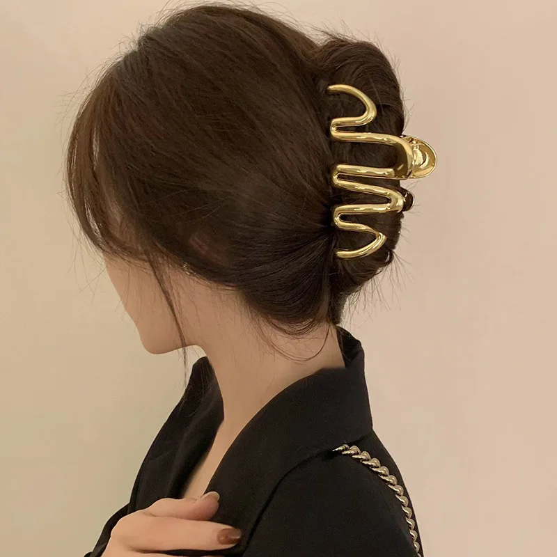 Pinzas para el pelo con forma de estrella de Metal para mujer y niña, pinzas geométricas coreanas, horquillas de cangrejo, accesorios para el cabello