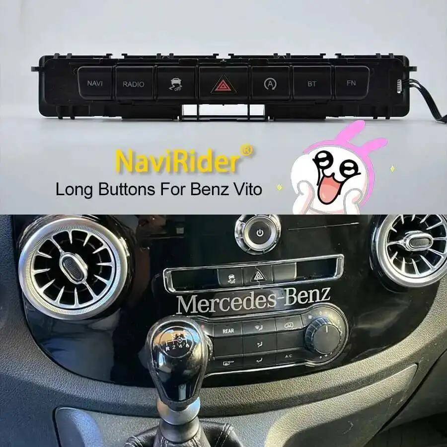 Emergency Light Button Console Button Manually Set Compatible With 99% Of Android Screens For Mercedes Vito Mixto 114 2018 2016