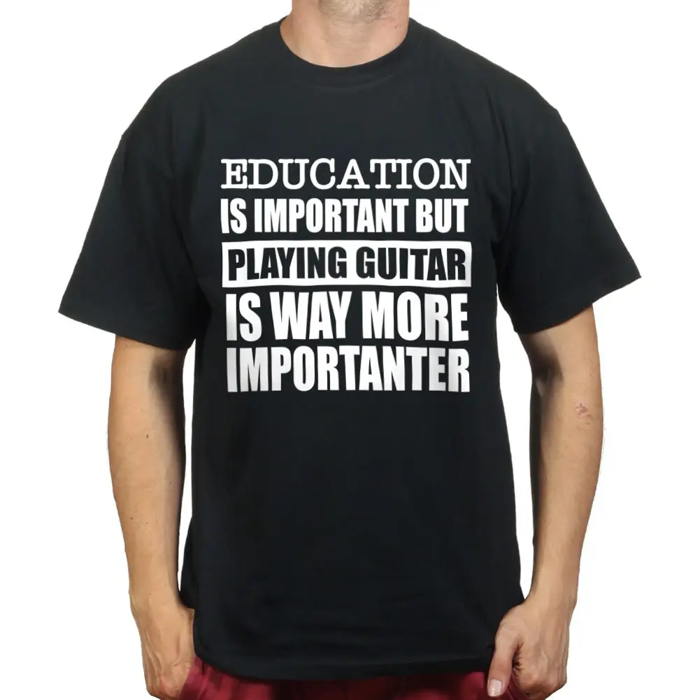 

Мужская футболка Learning Is Important Guitar Importanter