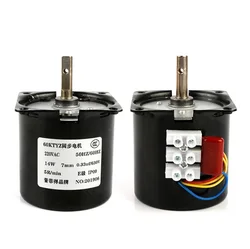 220V AC 14W Micro Gear Motor 60KTYZ 50Hz Permanent Magnet Synchronous Gear Motor Low Speed 2.5rpm