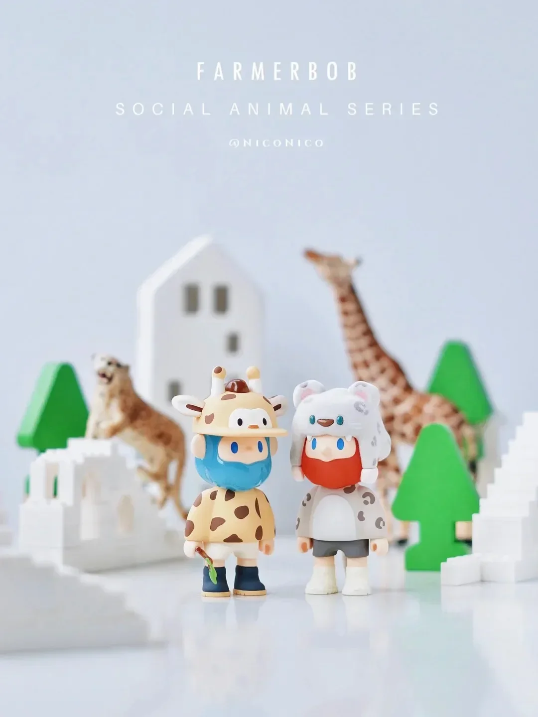 FARMER BOB Social Animal Series Blind Box The FARMER BOB Action Anime Figure Mystery Box Cute Animals Figurine Guess Bags Toys