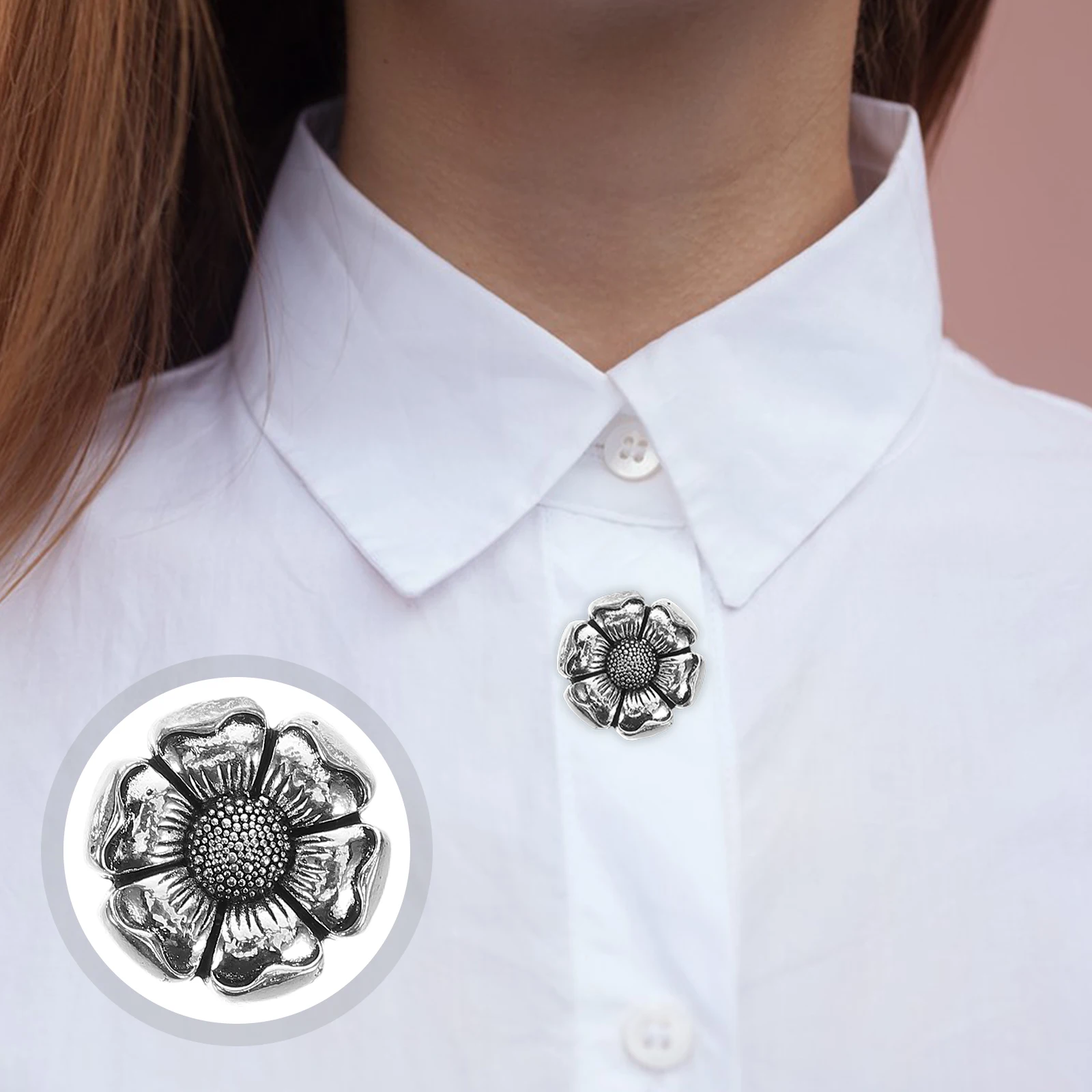 

2Pcs Women Retro Vintage Cuff Links Alloy Shirt Dress Button Covers Elegant Decorative Jewelry for Office Party Casual Wear
