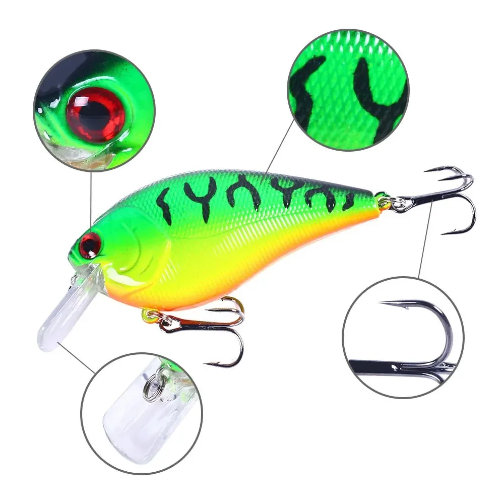 6 uds crankbaits señuelo de Pesca Wobbler Minnow cebo de plástico Artificial duro lubina Pesca Swimbait aparejos de Pesca de carpa - imagen 4