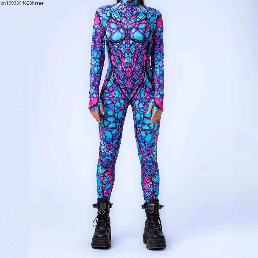 

Multicolor Jumpsuit Women Sexy Zentai Suit Gothic Morphsuit Animal Bodysuit Cosplay Rave Costume Festival Party Outfit