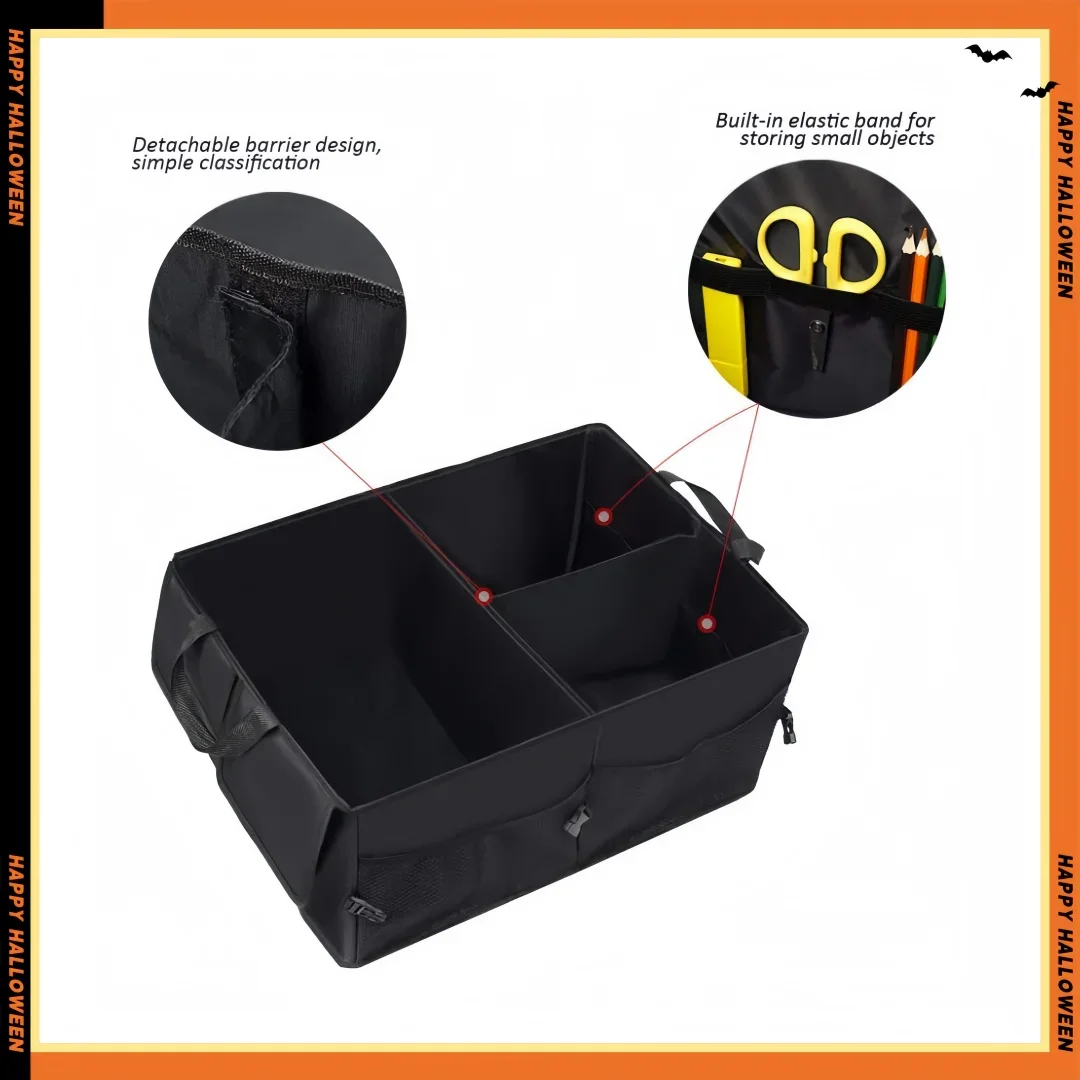 SUV Trunk Organizer - 8-Pocket Waterproof Storage with Adjustable Straps, Foldable & Sturdy Design for Max Space