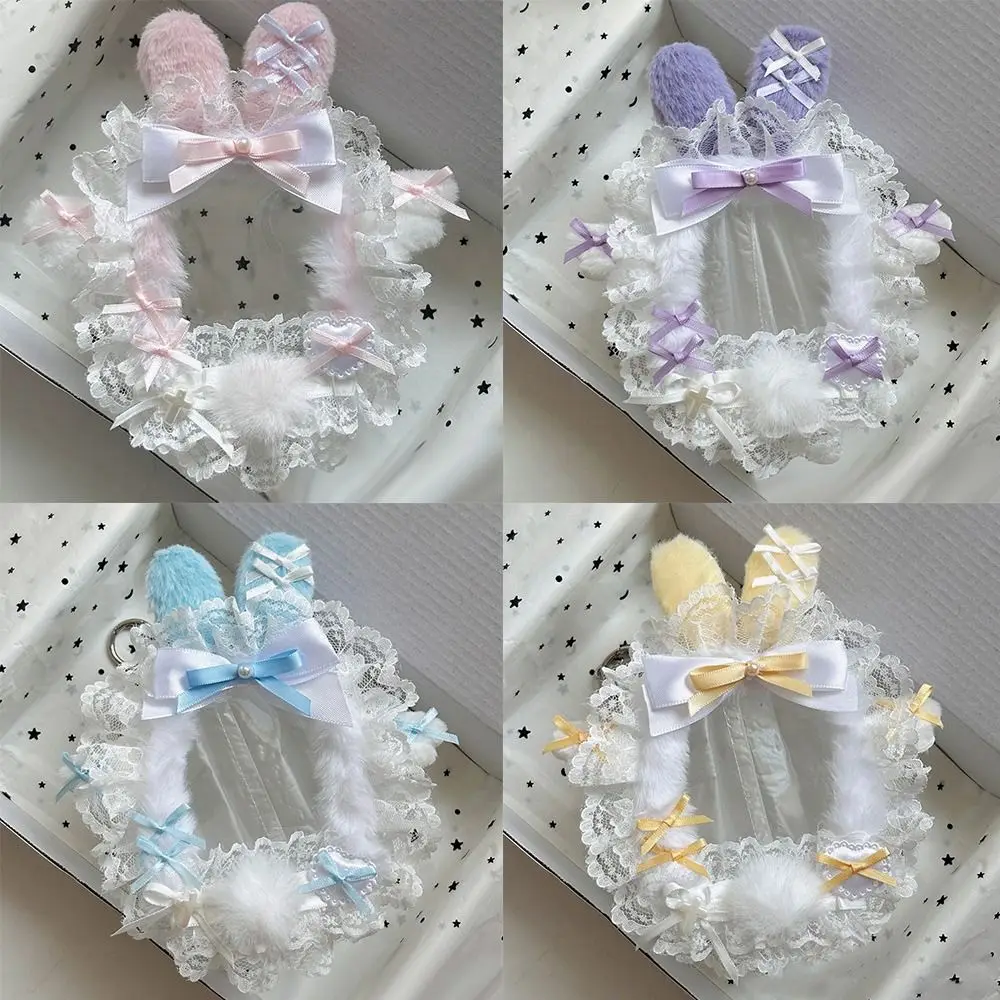 

New 3 Inch Plush Card Holder Lace Bow Idol Photo Case Anime DIY Photocard Holder