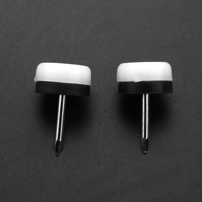 Deslizamiento de muebles engrosado de 120 piezas, almohadilla deslizante de nailon con clavos, Protector de suelo para pies de pierna de madera (18Mm o 0,7 pulgadas, blanco)