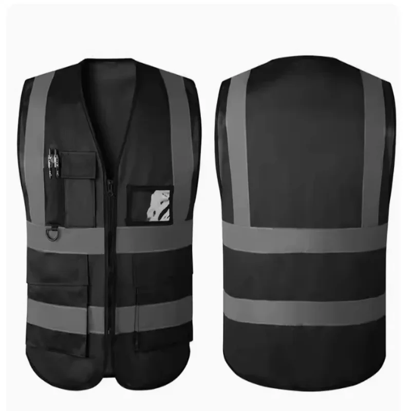 Safety reflective vest without pockets Visible vest Custom printed logo Multiple colors of work clothes Woven reflective clothes