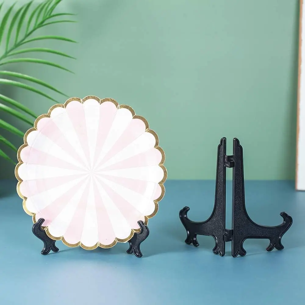 1/12PCS Acrylic Easels Table Top Plate Holder Clear Plastic Dish Bowl Display Stand Rack Wedding Photo Frame Storage Decoration