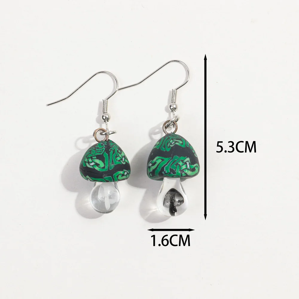 FishSheep Cute Polymer Clay 3D Mushroom Drop Earrings for Women Girls Geometric Soft Clay Dangle Earrings Handmade Jewelry Gifts