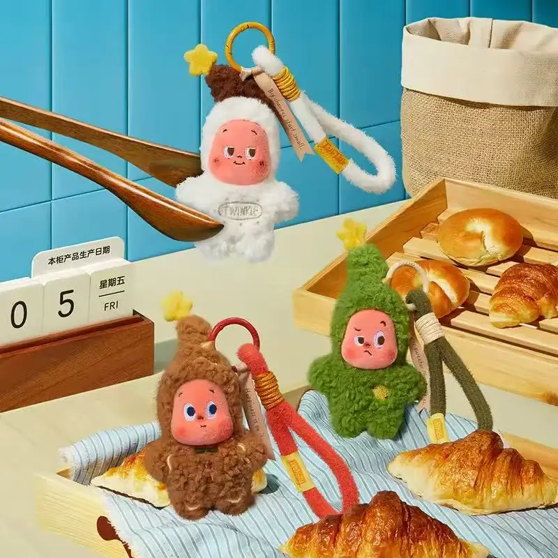 Caja ciega de galletas horneadas con forma de estrella, centelleante, momentos deliciosos, POP MART, colgante de peluche, adornos brillantes, regalo festivo