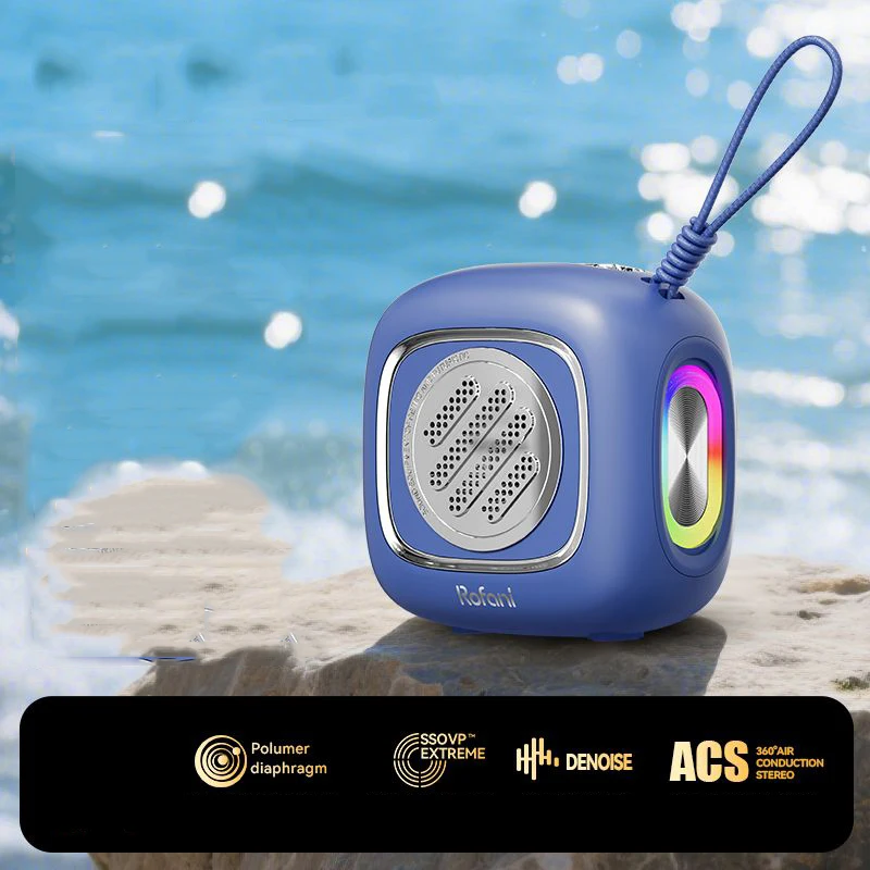 

Портативный карманный Bluetooth-динамик, беспроводной уличный Hi-Fi звук, музыкальная шкатулка, сабвуфер, громкая связь, MP3-плеер с подсветкой RGB