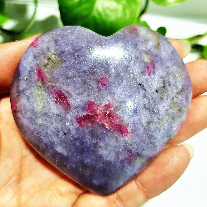 Natural Stone Plum Tourmaline And Purple Cloud Mother Piece Symbiotic Ore Hea Chakra Spiritual Decor Witchcraft Healing Crystals