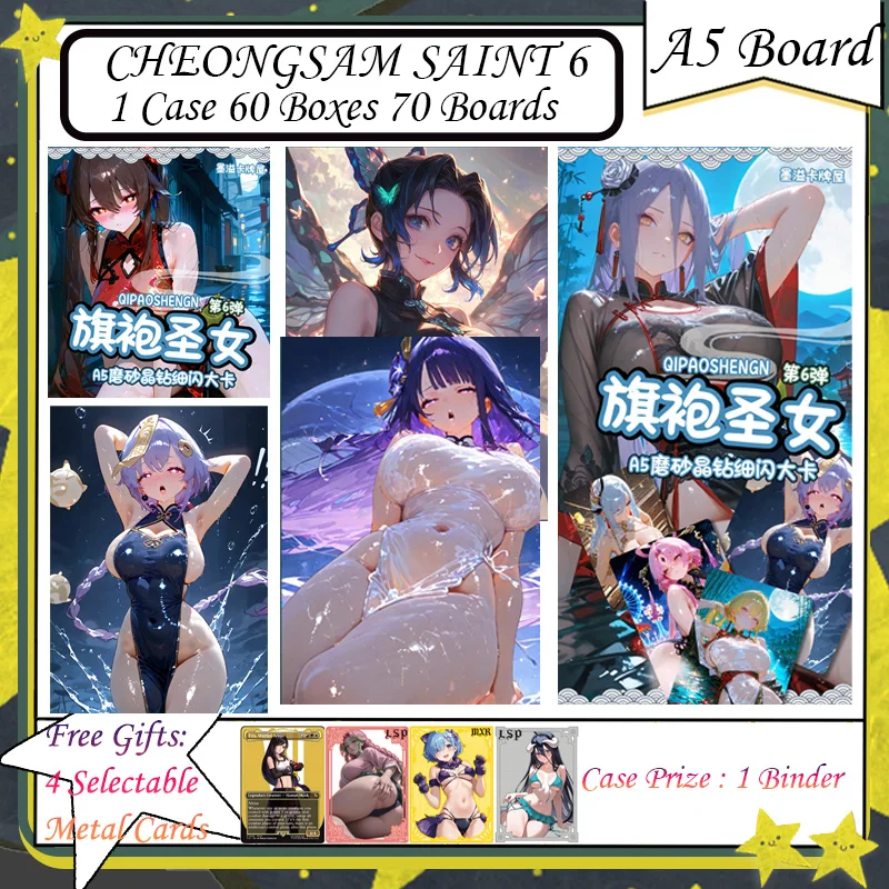 

A5 CHEONGSAM SAINT 6, доска Goddess Albedo Nezuko Rem Nami, купальник, бикини Waifu Booster Box, карты, коллекционные подарки в стиле аниме