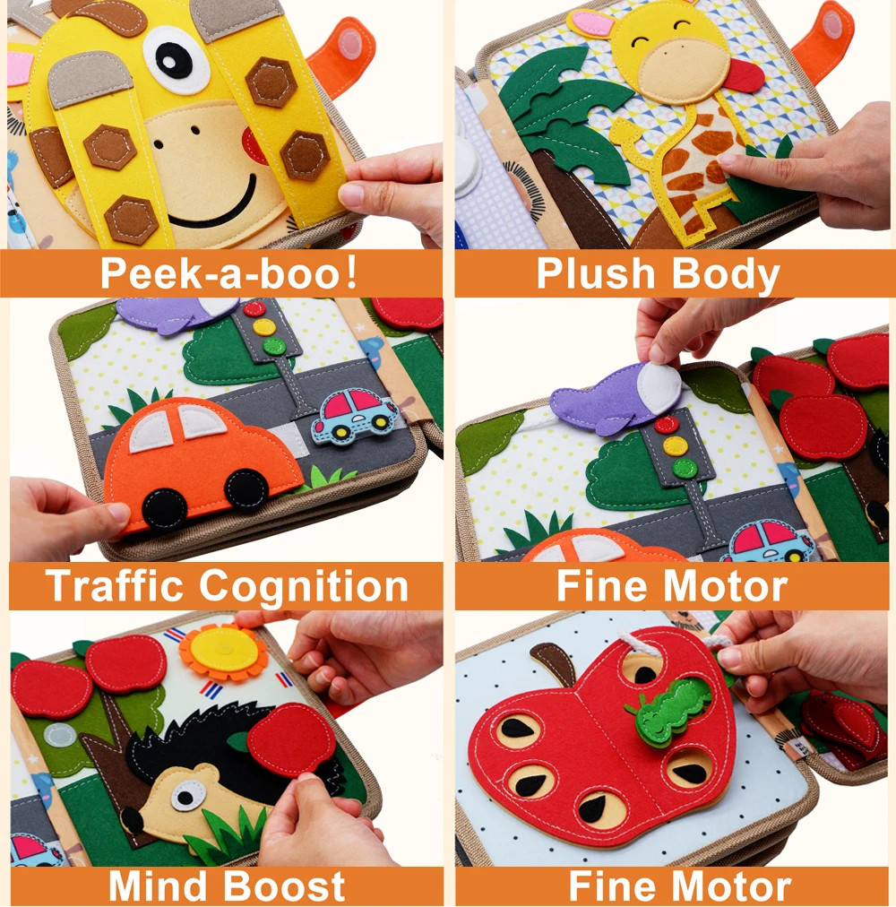 Baby Toy Soft 3D Cloth Book First Book Montessori Infant Early color Cognitive Educational Toys Learning Basic Life Skills Toys