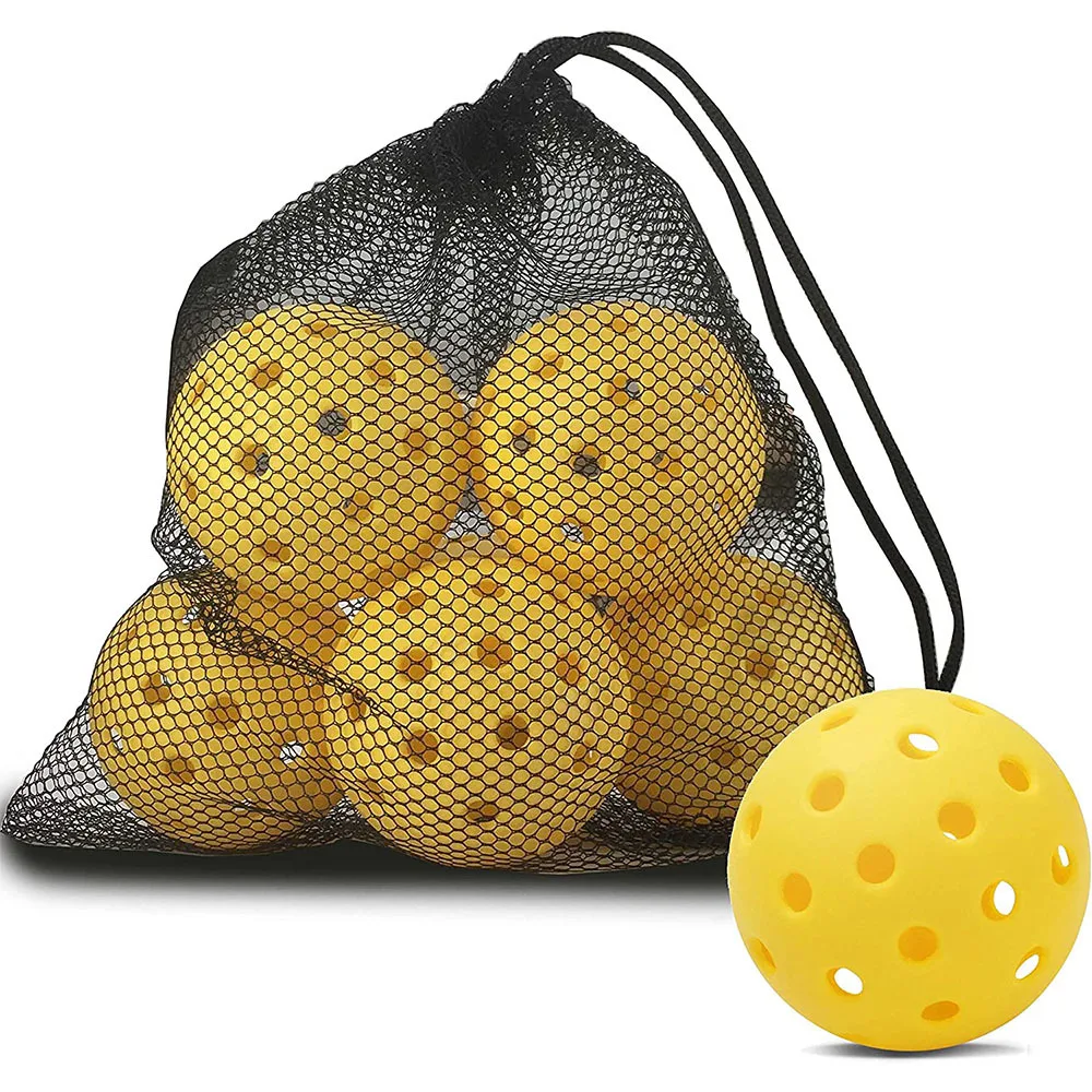 Portable Net Bag Pickleball 74MM Durable 40 Holes Outdoor 6/4Pcs Pickleballs 26g Outdoor for Competition pickleball Practice