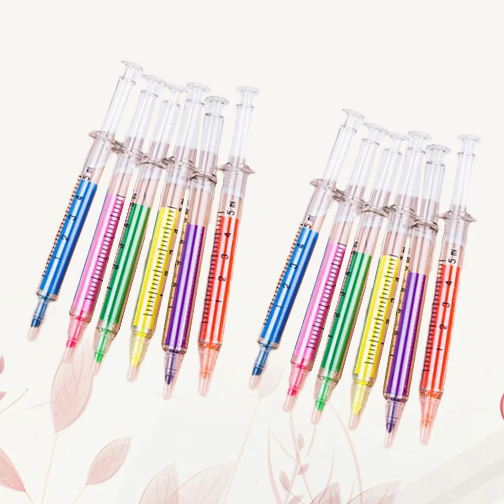 

15pcs Needle Shape Highlighter Pens Vivid Color Ergonomic Design Large Capacity Portable Watercolor Marker Fluorescent For