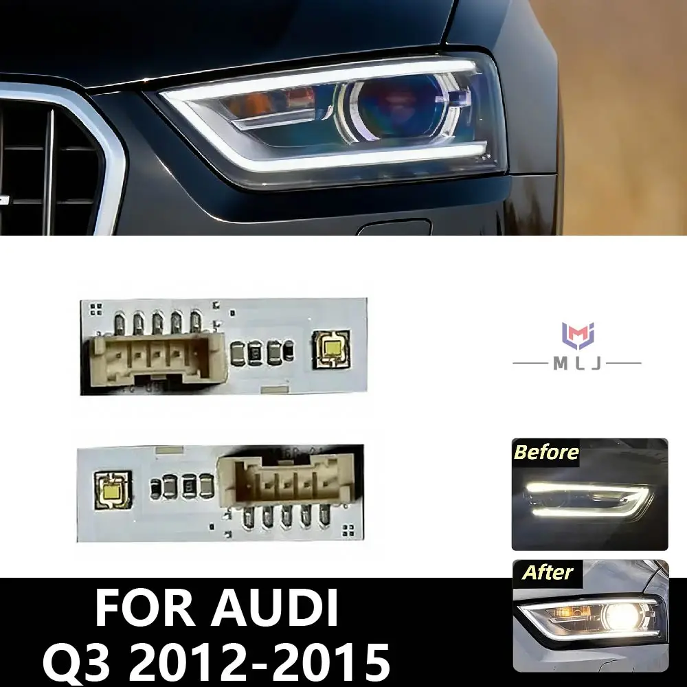 

White Daytime Running Light DRL Boards For AUDI Q3 2012 2013 2014 2015 Pre-FaceLift Xenon Headlight 8U0941475A Left Right