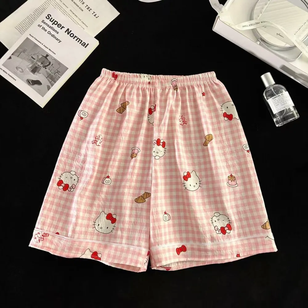 سانريو مرحبا كيتي منامة مجموعة أنيمي الكرتون الراحة فضفاضة تي شيرت السراويل دعوى لطيف طالب منامة ملابس منزلية غير رسمية #6