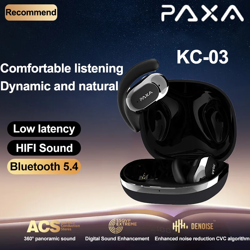 

Original PAXA KC-03 Wireless Bluetooth 5.4 Earphones Lossless sound quality Earbuds Adaptive Noise Reduction Headphones with mic