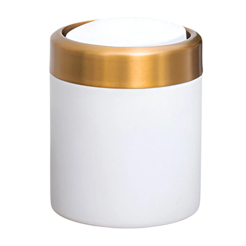 Desk Trash Can Elegant Stainless Steel Mini Trash Bin with Swing Lid Perfectly for Kitchen and Office Desktops