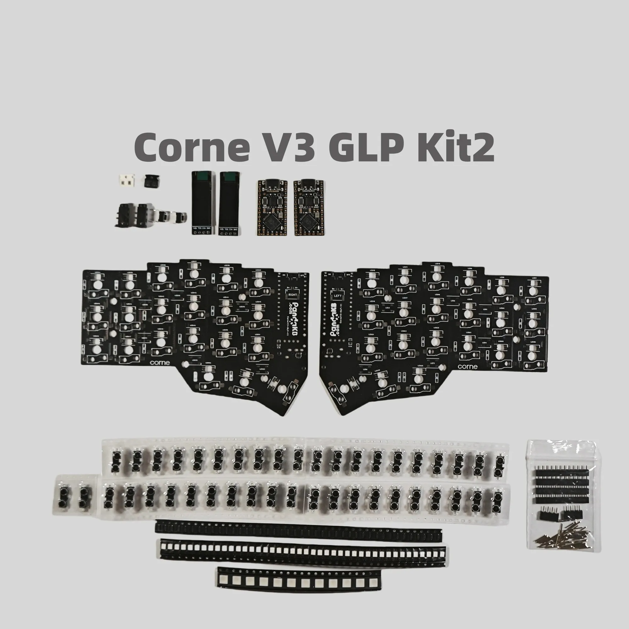 Imagem -02 - Gateron Baixo Perfil Corne Split Teclado Pcb Kit Personalizado com Fio sem Fio Faça Você Mesmo Kit de Teclado Dividido Cliente Montar Todas as Peças