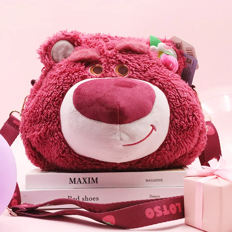 Kawaii Lotso Bear Toy Story Plush Bag Backpack New Cute Cartoon Handbag Crossbody Shoulder Stuffed Animal Bag For Girls Women