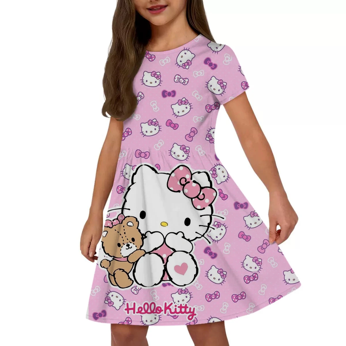 

Kawaii Hello Kitty girl dress, fashion dress for vacation and outing