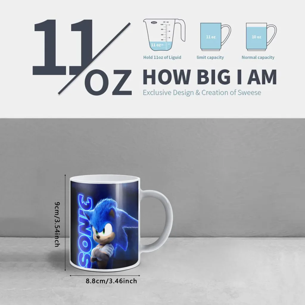 Cartoon Kids So-nic Ceramics Coffee Mugs Thermal Color-changing Gifts Drinkware Coffeeware