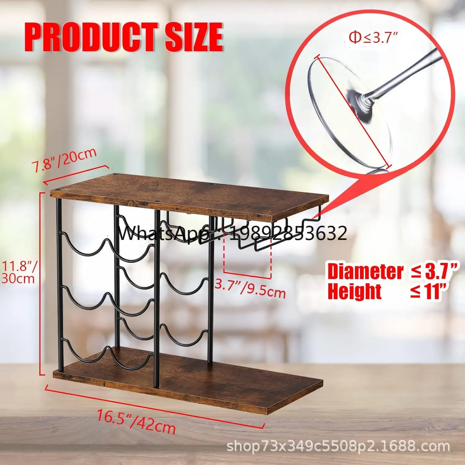 

LYY Creative American Iron Art Wooden Base Red Wine Glass Upside Down Rack Restaurant Bar Wine Decoration Countertop Wine Rack