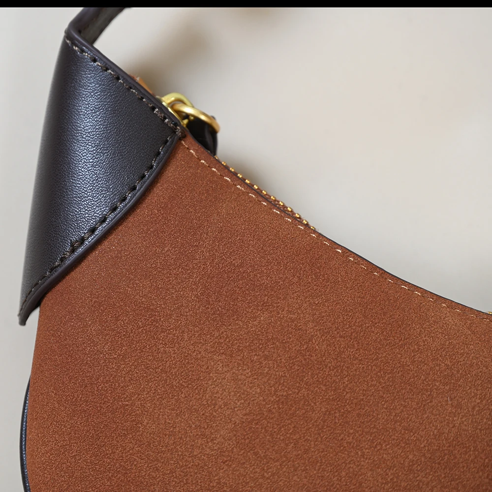 New Moon Shape Deer Skin Velvet Underarm Bag Single Strap Fashionable Shoulder Bag for Younger Women And Men Daily Use - view 2