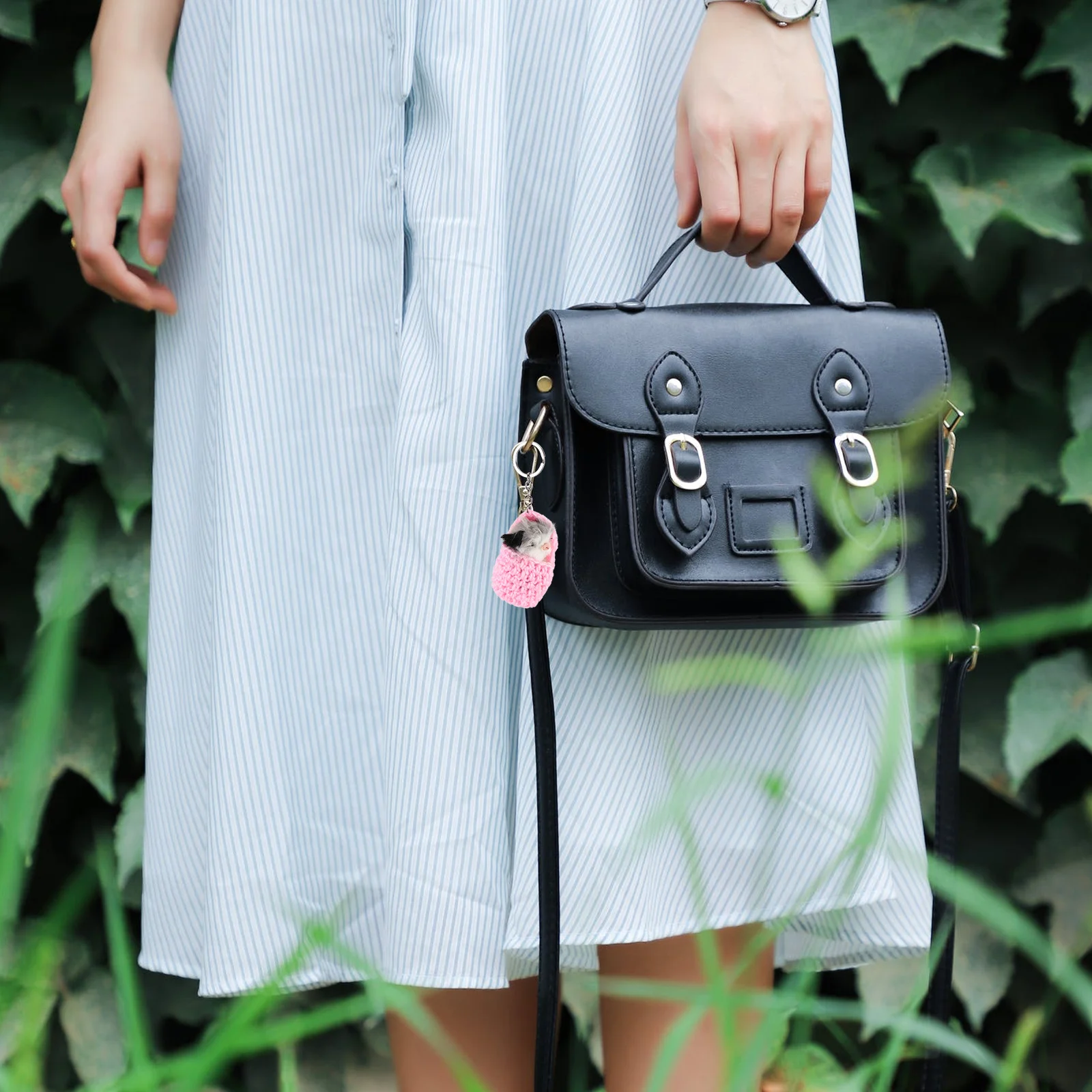 

1pc Sleeping Mouse Keychain Key Ring Bag Pendant For Car Key Decor Mini Mouse Shape Durable Premium Material Backpack Ornament