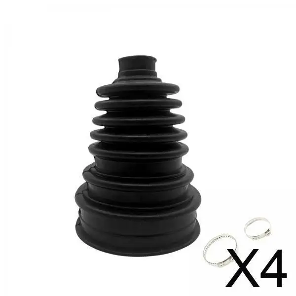 

4x CV Joint Boot Kit Telescopic Sleeve Resistance CV Boots Joint Replacement Cover Drive Shaft Constant Dust Cover