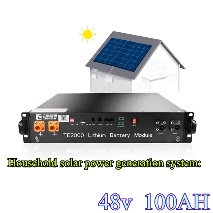 

DC 48V 50V 100Ah Energy Storage Solar Battery Pack 50kWh Lithium Iron Phosphate 4 Batteries Deep Cycle Telecommunications