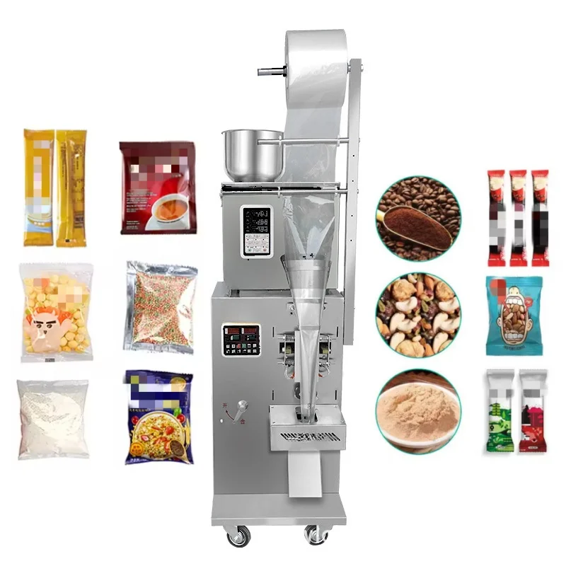 

Full Automatic Three Heads Vertical Small Pouch Granule Bag Weighing Film Filling And Sealing Packaging Machine
