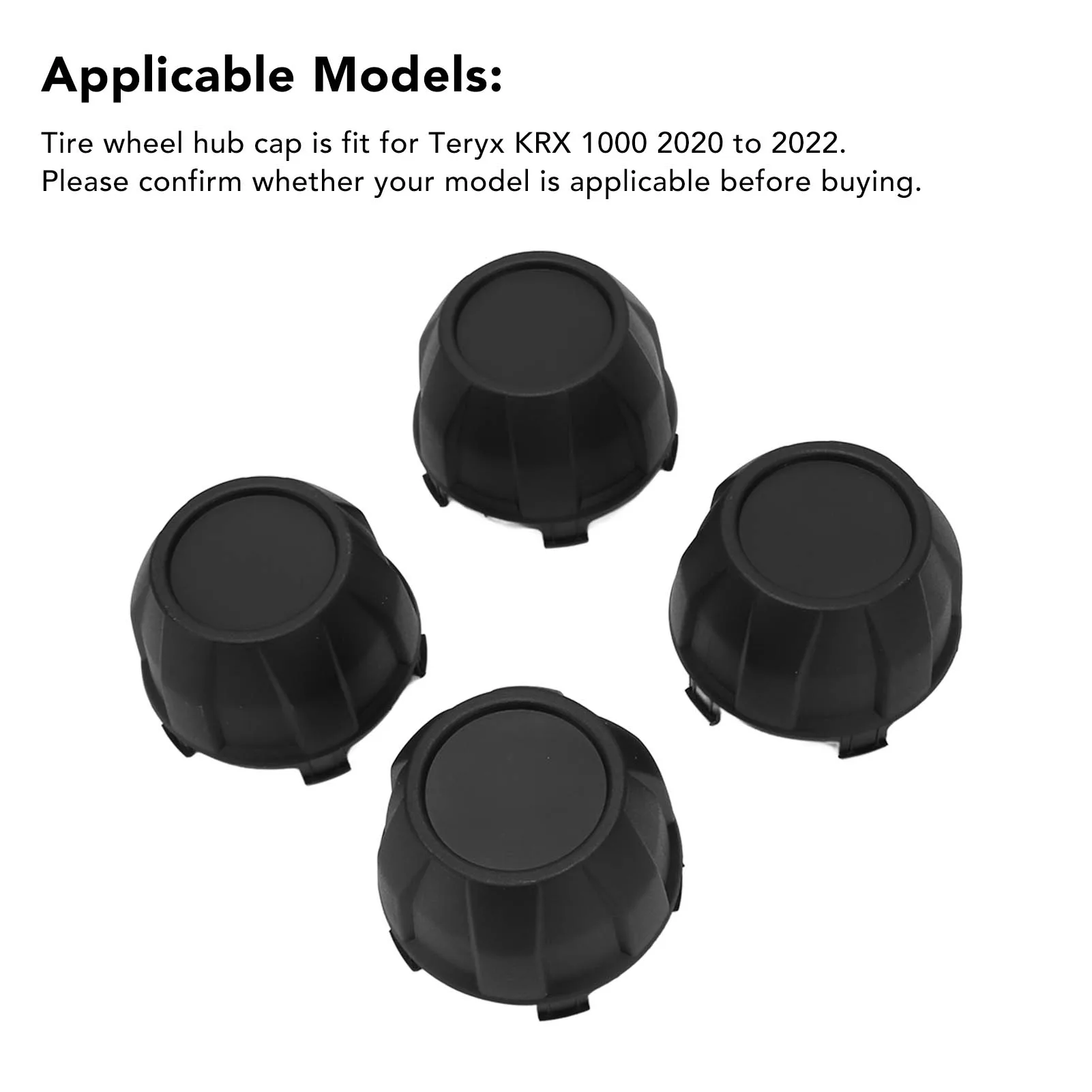 4Pcs Tire Wheel Hub Caps 11065 1341 Black Reliable Rugged Dust Center Hub Cap Covers For Teryx KRX 1000