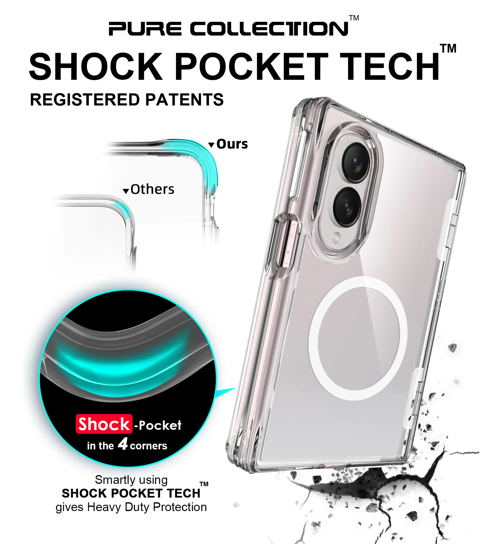 Fold8 Side Hinge Invisible Bracket Transparent Phone Case For Samsung Galaxy Z Fold 8 Ultra Reinforced Corners Protection Cover