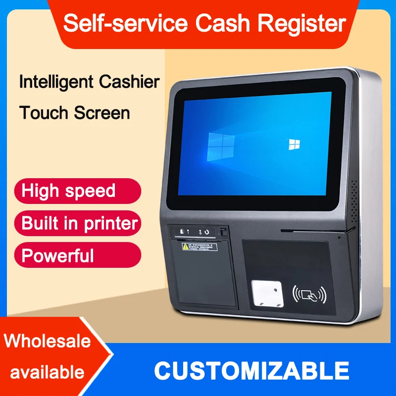 Touch Screen Self-service Cashier Machine Cash Register Terminal Ordering Printer All-In-One for Catering Retail Store Supermark